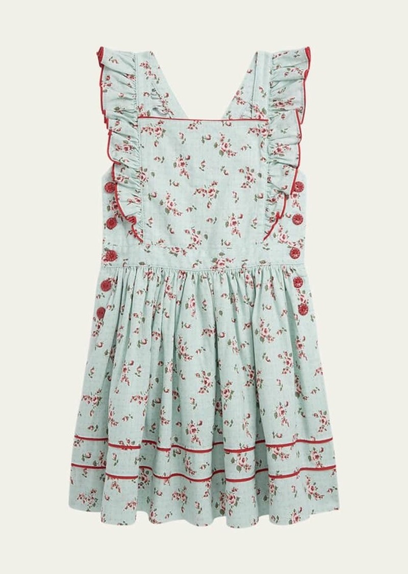 Ralph Lauren Childrenswear Girl's Cotton Linen Floral Dress  Size 2-6X