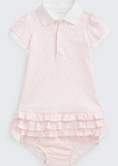 Ralph Lauren Childrenswear Girl's Cupcake Ruffle Polo Dress w/ Bloomers  Size 6-24M