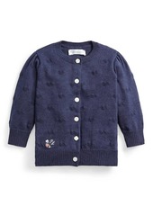 Ralph Lauren Childrenswear Girl's Embroidered Rib Knit Cardigan  Size 6-24M