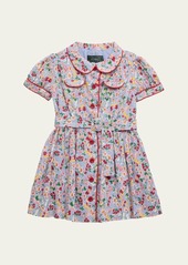Ralph Lauren Childrenswear Girl's Floral-Print Belted Shirtdress  Size 2-6X