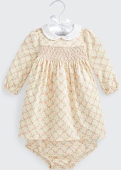 Ralph Lauren Childrenswear Girl's Floral-Print Collared Dress w/ Bloomers  Size 9-24M