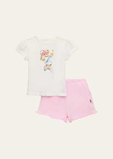 Ralph Lauren Childrenswear Girl's Jersey Bear T-Shirt and Shorts Set  Size 3M-24M