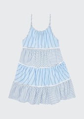 Ralph Lauren Childrenswear Girl's Striped Sleeveless Tiered Dress  Size 5-6X