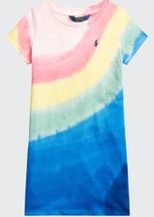Ralph Lauren Childrenswear Girl's Tie-Dye Logo Embroidered T-Shirt Dress  Size 5-6X