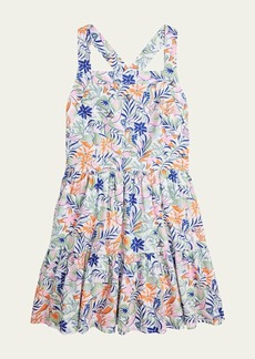 Ralph Lauren Childrenswear Girl's Tropical-Print Day Dress  Size 7-16