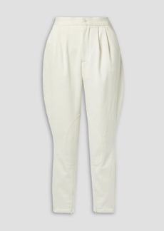 RALPH LAUREN COLLECTION - Pleated cotton and wool-blend twill tapered pants - White - US 6