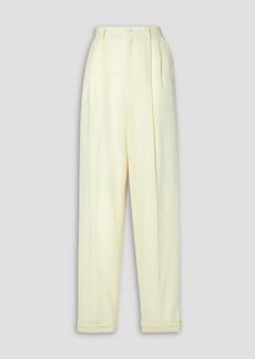 RALPH LAUREN COLLECTION - Pleated wool-crepe tapered pants - White - US 8