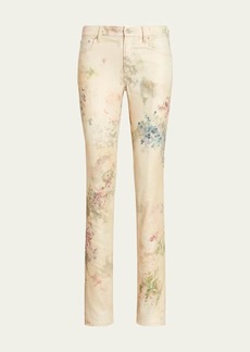 Ralph Lauren Collection 160 Faded Floral-Print Slim-Leg Jeans