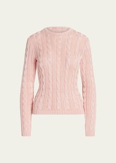Ralph Lauren Collection Cable High-Shine Silk Sweater  Pink
