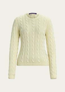 Ralph Lauren Collection Cable Silk Knit Fitted Sweater