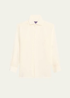 Ralph Lauren Collection Capri Button Down Linen Voile Shirt