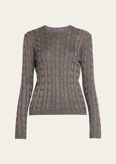 Ralph Lauren Collection Cashmere High-Shine Cable-Knit Sweater