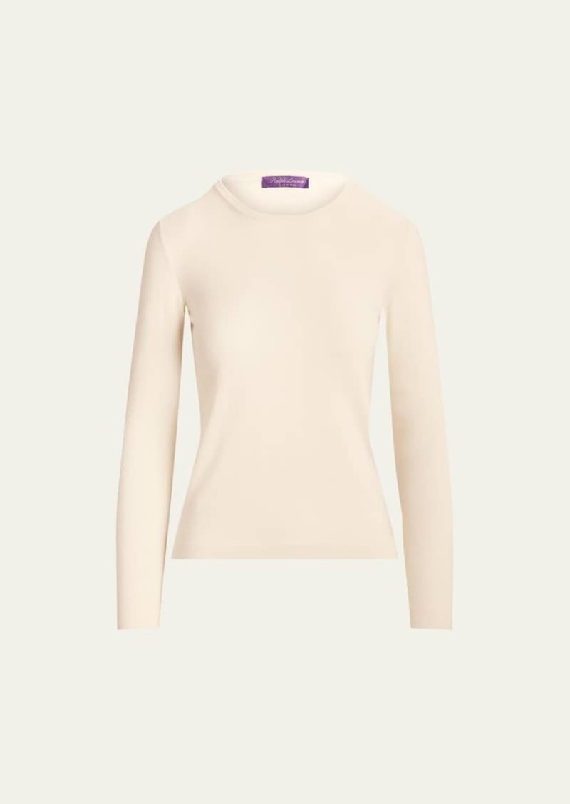 Ralph Lauren Collection Crewneck Long-Sleeve Cashmere Sweater