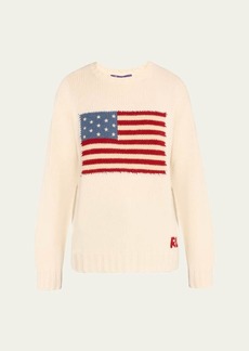 Ralph Lauren Collection Flag Crewneck Cashmere Sweater