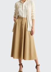 Ralph Lauren Collection Gerald Button-Front Wool Skirt