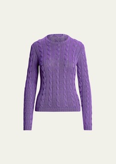 Ralph Lauren Collection Cable-Knit Silk Crewneck Sweater