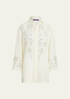 Ralph Lauren Collection Holbert Paisley-Embroidered Linen Shirt