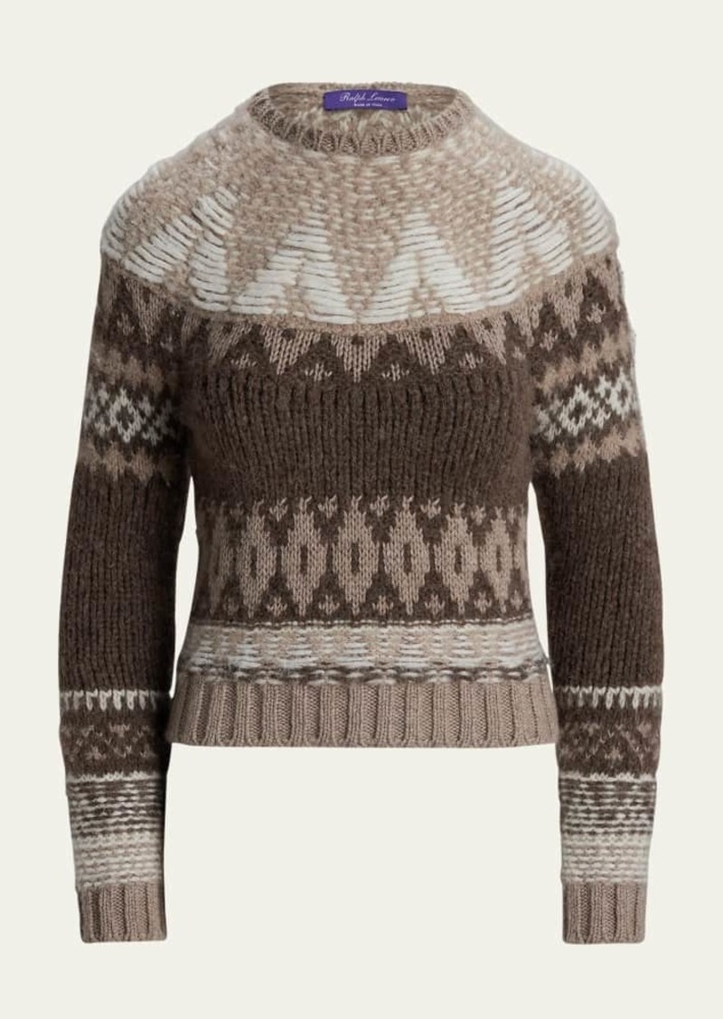 Ralph Lauren Collection Jacquard-Knit Cashmere-Blend Sweater