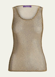 Ralph Lauren Collection Embellished Mesh Knit Tank Top