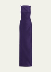 Ralph Lauren Collection Krystina Straight-Neck Column Evening Dress