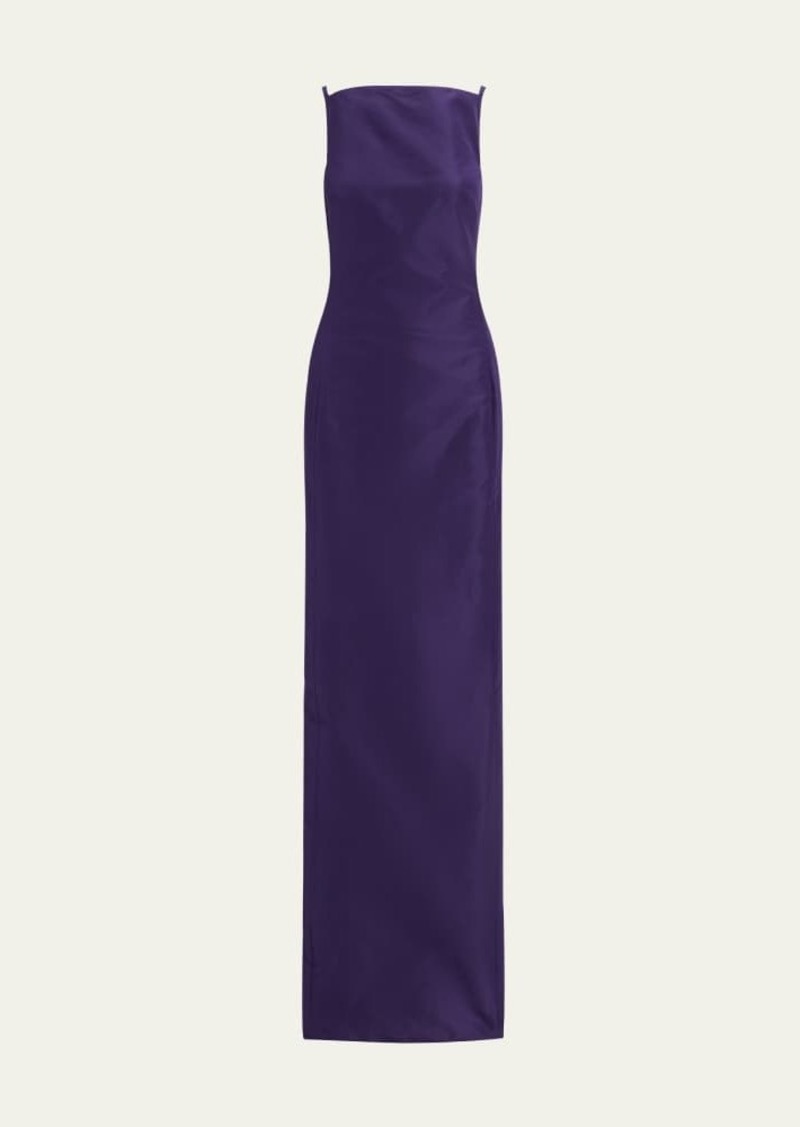 Ralph Lauren Collection Krystina Straight-Neck Column Evening Dress