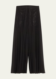 Ralph Lauren Collection Mallorie Pleated Chiffon Pants with Sequin Underlayer