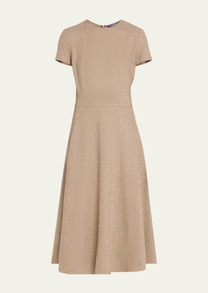 Ralph Lauren Collection Margaret Herringbone Jersey Day Dress