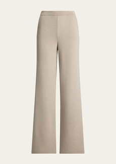 Ralph Lauren Collection Merino Knit Wide-Leg Sleek Athletic Pants