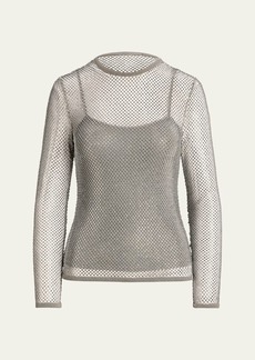 Ralph Lauren Collection Rhinestone Net Embellished Top