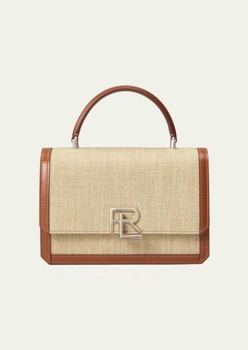 Ralph Lauren Collection RL 888 Flap Woven Linen Top-Handle Bag