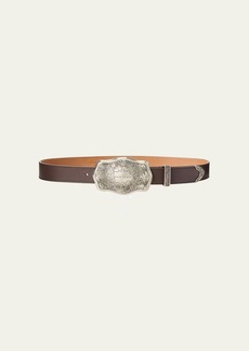 Ralph Lauren Collection RL Western Soft Lux Leather Belt