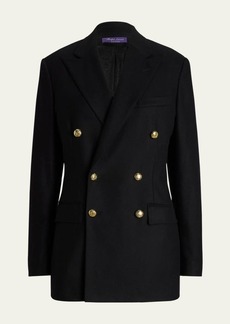 Ralph Lauren Collection Shelden Double-Breasted Wool Crepe Jacket