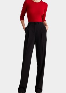 Ralph Lauren Collection Stamford Straight-Leg Wool Belted Pants