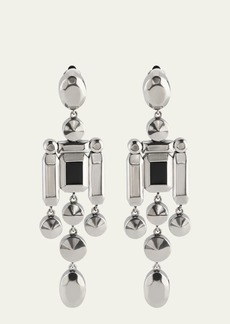 Ralph Lauren Collection Sterling Silver Triple-Bead Crystal Chandelier Earrings