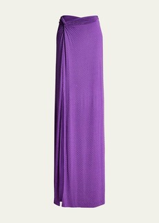 Ralph Lauren Collection Strass Twisted Slit Maxi Sarong Skirt