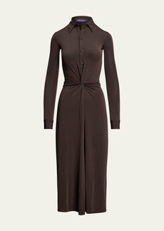 Ralph Lauren Collection Twist-Front Midi Shirt Dress