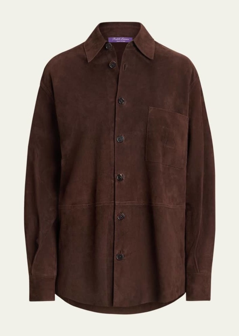 Ralph Lauren Collection Tyler Suede Button-Front Shirt