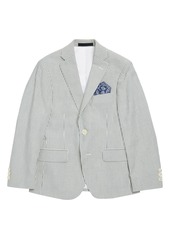 Ralph Lauren Kids' Stripe Classic Blazer in Blue at Nordstrom Rack