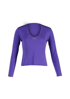 Ralph Lauren Long Sleeve Top in Purple Silk