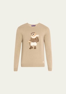Ralph Lauren Men's Cashmere Bear-Patch Sweater