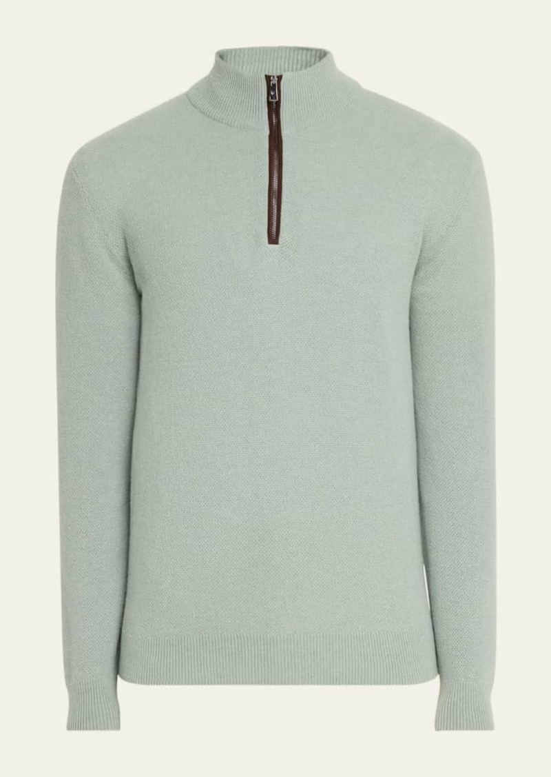 Ralph Lauren Men's Cashmere Birdseye Half-Zip Sweater