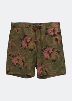 Ralph Lauren Men\'s Green / Pink Double Rl Floral Board Shorts Short - 36 - 36
