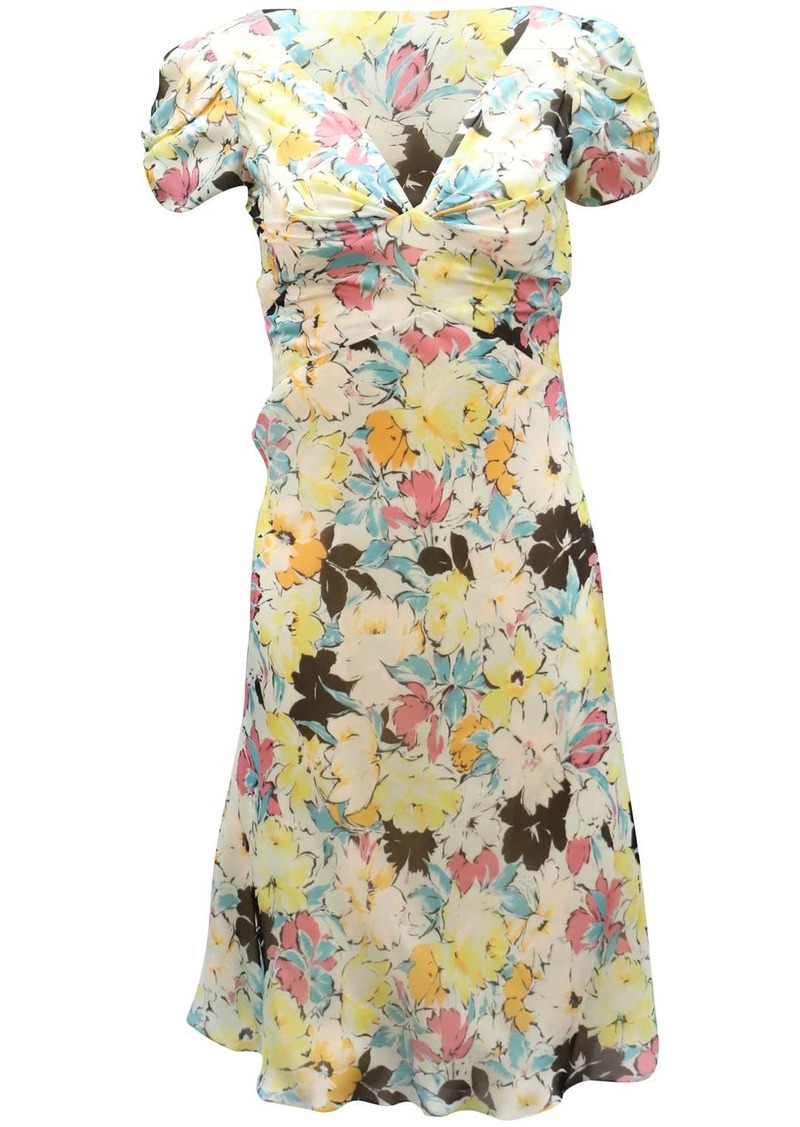 Ralph Lauren Purple Label Floral Print Dress in Multicolor Silk