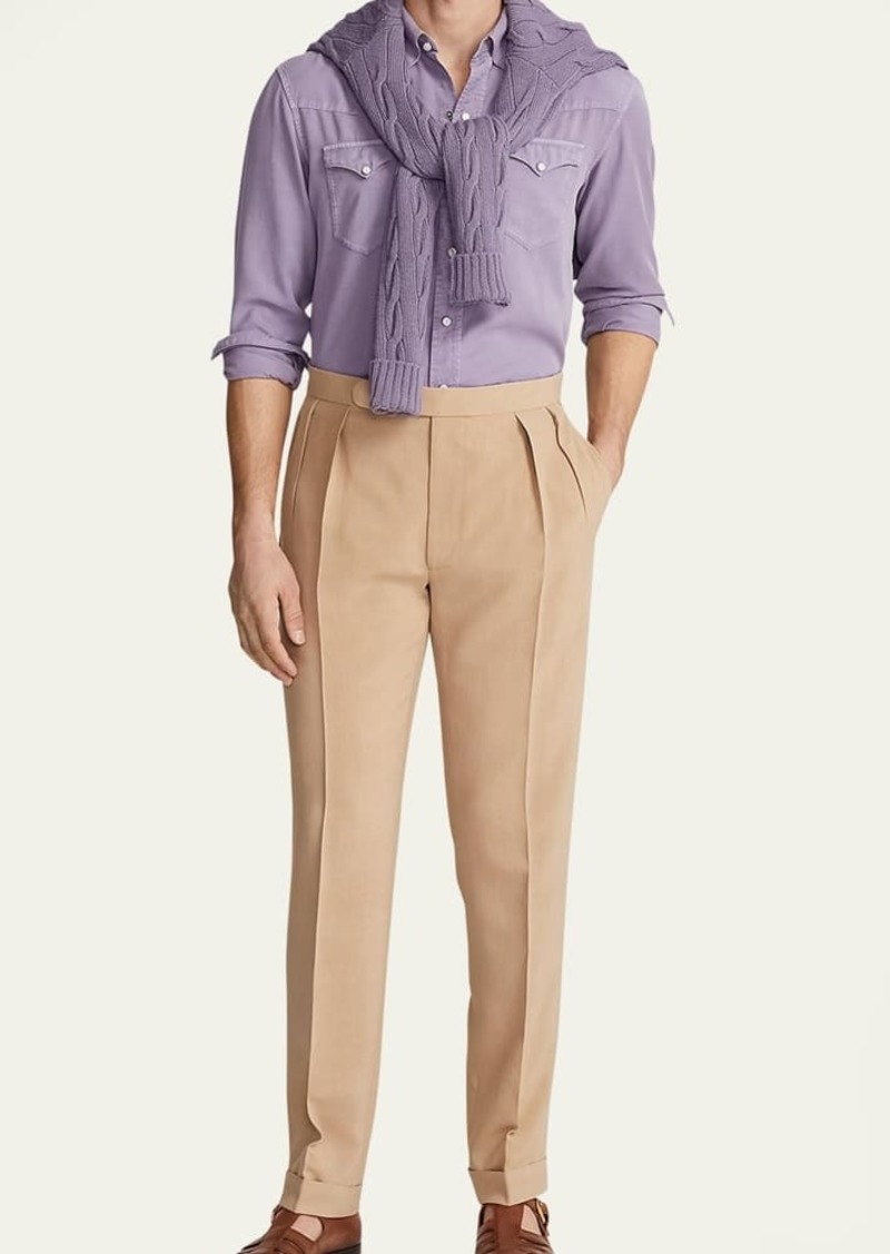 Ralph Lauren Purple Label Men's Aspen Western Garment-Dyed Shirt