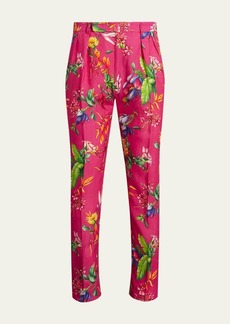 Ralph Lauren Purple Label Men's Botanical Print Linen Trousers