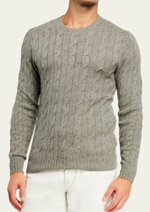 Ralph Lauren Purple Label Men's Cashmere Cable-Knit Crewneck Sweater