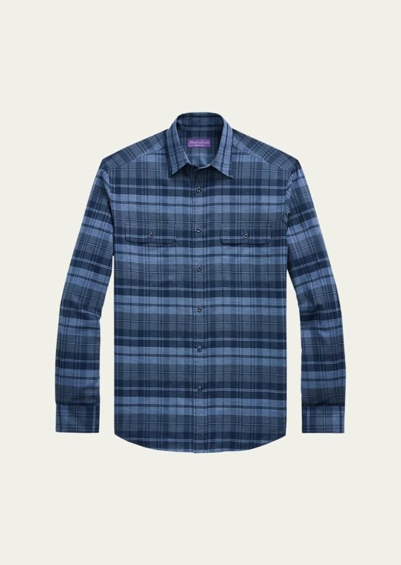 Ralph Lauren Purple Label Men's Cooper Plaid Flannel Shirt