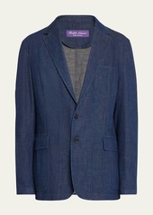 Ralph Lauren Purple Label Men's Kent Hand-Tailored Denim Suit Jacket