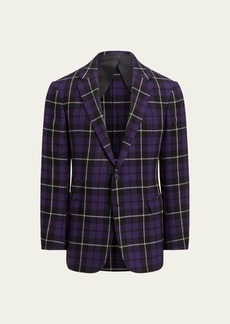 Ralph Lauren Purple Label Men's Kent Handmade Plaid Cashmere Suit Jacket