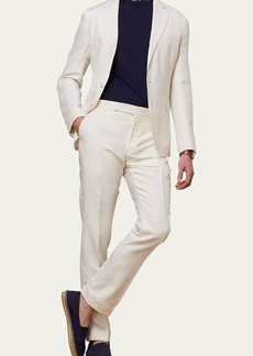 Ralph Lauren Purple Label Men's Gregory Hand-Tailored Silk-Linen Trouser